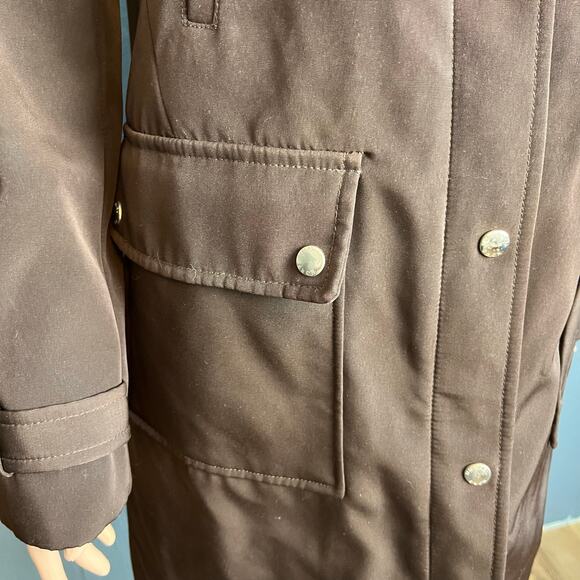 Michael Michael Kors Soft Shell Coat Medium Quilted Lower Lining Preppy Slinky - Picture 4 of 7